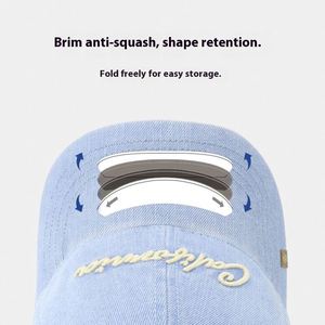 Casquette de baseball sportive unisexe Lackpard, décontractée, bleue, 100 % coton denim, boucle métallique, protection solaire, grande taille, été - Product Image 5
