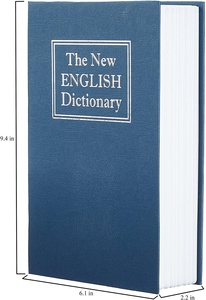 AJF 9.5 Inch Steel <strong>Book</strong> Safe Medium Type Dictionary <strong>Key</strong> <strong>Lock</strong> Diversion Storage <strong>Box</strong>