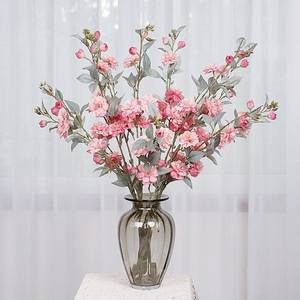 F63 Trung Quốc Nguồn cung cấp đám cưới trang trí hoa lụa sắp xếp sang trọng vải màu hồng Nhân Tạo Hoa Trà Hoa cho trang trí nội thất - Product Image 2