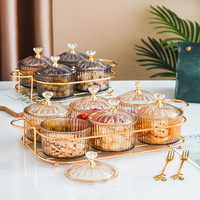 Gros cristal verre fruits plateau plats et assiettes ensembles bonbons Snack bol pour mariage