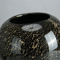Objets décoratifs pour la maison moderne Vase à fleurs en verre noir et or de luxe artistique Centre de table pour le salon