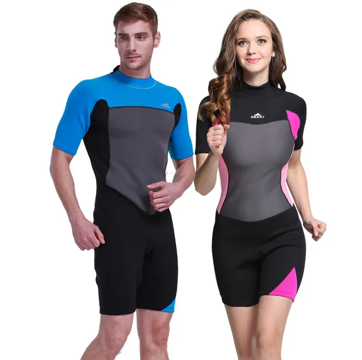 2Mm Neoprene Quần Ngắn Wetsuits Ngắn Tay Mùa Xuân Snorkeling Bơi Đàn Ông Phụ Nữ Ướt Phù Hợp Cho Lặn Scuba,