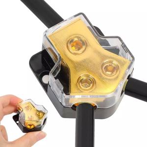 カーオーディオディストリビューション用銅12Vパワーディストリビューターボックス1スプリッターとグラウンド丈夫なプラスチックカバー0GA * 1-4GA * 2 - Product Image 2