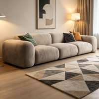 Sofá Modular de 3 Plazas para Sala de Estar Moderna, Estilo Nórdico de Lujo, Combinable, para Diseño de Interiores del Hogar