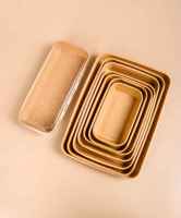 Boîte à sushi jetable en papier kraft Hemando avec couvercle transparent et revêtement UV, forme rectangulaire - Emballage à emporter écologique pour