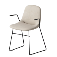 Chaise de bureau visiteur à base de chenilles avec accoudoirs, en tissu, pour salle de réunion