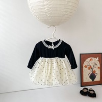 Robe de princesse à pois pour bébé fille, robe à bulles à manches longues pour enfants, vêtements doux pour enfants