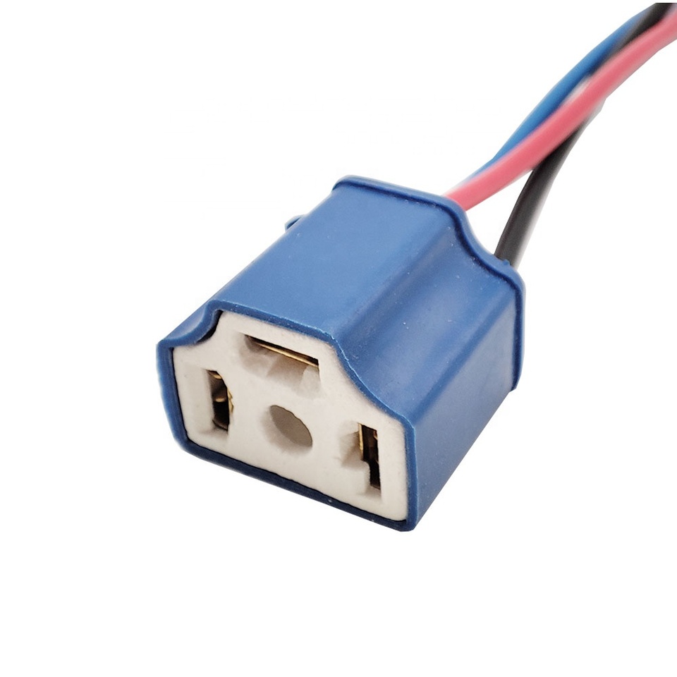 Headlamp Automotive Ceramic Socket H4 3Pin Headlamp Plug Connector