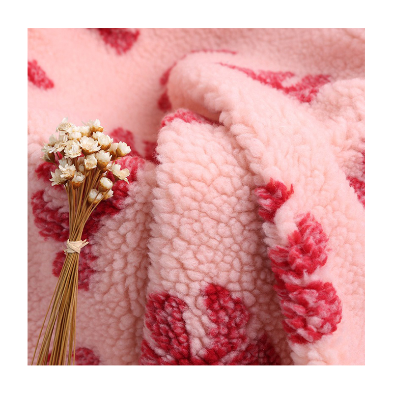 Factory Wholesale Lamb Cashmere Knitted Jacquard Sherpa Wool Particle Plush Fabric, Suitable for Clothing Home Textile Fabric