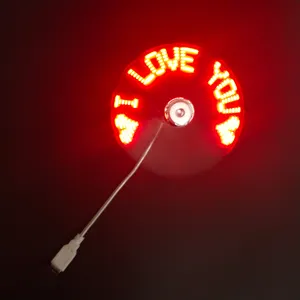 Mini Portable Handy Led Custom Message Battery Fan Programmable Led Display Handheld Electric Fan