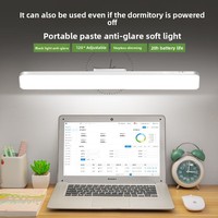 Lampe magnétique pour armoire, rechargeable par USB, à trois températures de couleur, à intensité variable, lampe tactile LED, lampe de bureau à charge magnétique pour la lecture