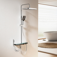 SANIPRO Intelligent Affichage Numérique Salle De Bains Système De Douche En Laiton Pluie Baignoire Robinet Robinet Smart LED Piano Bouton Ensemble De Douche
