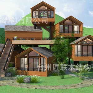 Casas de Madera de Diseño Rústico, Material de Troncos, Villa con Instalaciones de Ocio, Casas Rodantes - Product Image 1