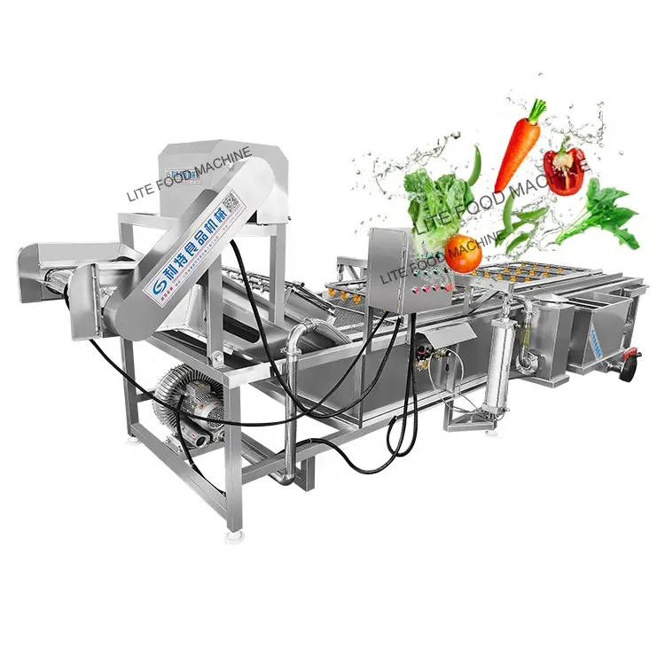 Pulvérisation d'eau commerciale de fruits et légumes Machine de séchage de nettoyage de bulle Machine à laver industrielle végétale