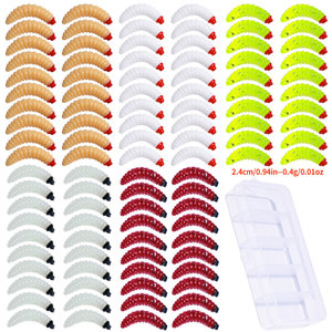 Lot <span class=keywords><strong>de</strong></span> 100 leurres souples en silicone pour la pêche, 2,4 cm, 0,4 g, leurres artificiels en forme <span class=keywords><strong>de</strong></span> larve pour la truite et le bar - Product Image 4