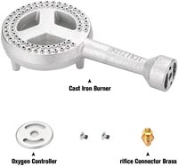 Brûleur de Propane rond en fonte haute pression avec tube, 20 PSI, régulateur de Propane à haute pression réglable avec tuyau et en laiton