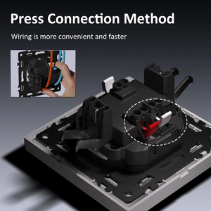 Enchufe de Pared MVAVA de Doble Polo y 4 Vías, Panel DIY con Textura Mate, Color Dorado Europeo, Resistente al Agua, con Puertos USB C, Ventilador y Regulador de Luz - Product Image 4