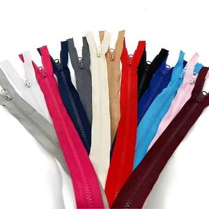 Tirador de cinta personalizado bidireccional de extremo abierto Cremallera de resina plástica 3 #5 #8 # Tamaños disponibles en varios colores para ropa - Product Image 1