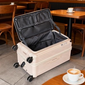 <span class=keywords><strong>Valise</strong></span> de voyage à fermeture éclair, grande capacité, respirante, imperméable, antibactérienne, à ouverture latérale, à cinq roues, neuve - Product Image 2