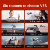 Drone pliable 4DRC V53 Mini avec télécommande LCD, caméra 480P, WiFi FPV, quadricoptère avec évitement d'obstacles et maintien d'altitude