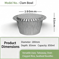 Pot en aluminium, 750 ml, résistant au four, qualité alimentaire, pour soupes, nouilles, plats à emporter, vente directe d'usine, produit très demandé