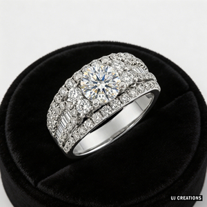 Custom S925/10K/14K/18K Solid Gold 1.00 Karat VVS-VS Quality Round Lab Grown Brilliant Cut Diamond Wedding <b>Ring</b> - Product Image 5