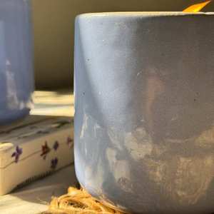Elegantes Recipientes de Cerámica Mate Bluewave para Velas con Tapa, Frascos Cilíndricos con Estilo para Hacer Velas y Decoración - Product Image 2