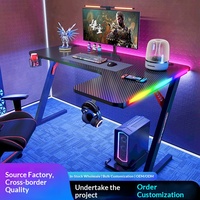 Bureau de jeu d'angle RGB en forme de L pour ordinateur, modèle P201, vente en gros fabricant