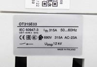 OT315E03 1SCA022727R5910 Interruptor de Corte de Carga de 3 Polos y 315A PLC