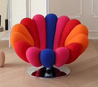 Fauteuil de designer nordique en forme de fleur, pour salon, pièce témoin, fauteuil de loisirs individuel pivotant, modèle Anemone Giovannetti