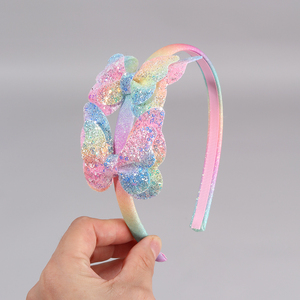 Diadema de mariposa con purpurina brillante de <span class=keywords><strong>princesa</strong></span> CN, diadema con degradado de arcoíris para niñas, diadema con corona de mariposa con purpurina gruesa - Product Image 1