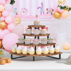Soporte de Madera para Cupcakes en Forma de Escalera, Exhibidor de 4 Niveles para Postres, Galletas, Dulces y Donuts - Product Image 5