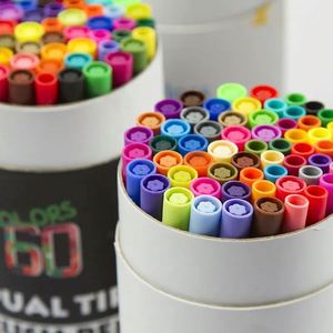 Direct Sale by Manufacturer 60-Color Dual Tip Water <b>Brush</b> Pen Set Art Marker for Drawing in Paper Tube - Product Image 4