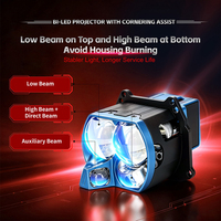 Phares à LED Bi-LED Super Lumineux LD01970 avec Puce LED 3570 70W 905Lux et Lumière Auxiliaire pour Phare de Voiture 12V