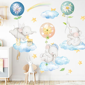 Smontabile del fumetto di kawaii elephant <span class=keywords><strong>nuvole</strong></span> carta da parati stella arcobaleno carino adesivi per i bambini del fumetto - Product Image 2