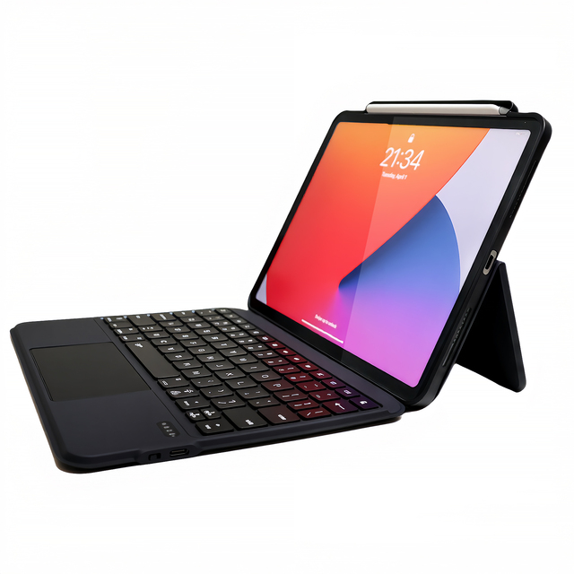 5mm Ultra Thin Dual-Axis Magnetic Keyboard Cover 7 Color RGB Backlight Auto Wake Sleep iPad Case