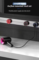 Système de rail électrique pour bureau à domicile universel, adaptateur USB intégré amovible, rail électrique mural, prise de courant