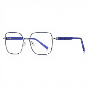Occhiali da vista 3190 stile influencer punk, bestseller, montatura completa in metallo delicato con motivo geometrico e aste testurizzate di alta qualità - Product Image 3