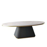 Table basse en cuir moderne au design professionnel et élégant, en bois et marbre, pour le salon