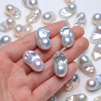 Perles d'eau douce baroques irrégulières, blanches, de qualité AAA, 12-13 mm, lumineuses, avec demi-trou de 0,9 mm, pour la fabrication de boucles d'oreilles et de colliers