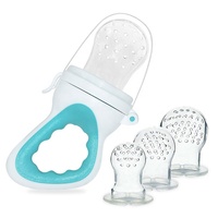Jouet de Dentition en Silicone pour Bébé avec Tétines en Silicone de 3 Tailles, Sucette d'Alimentation en Fruits de Qualité Alimentaire