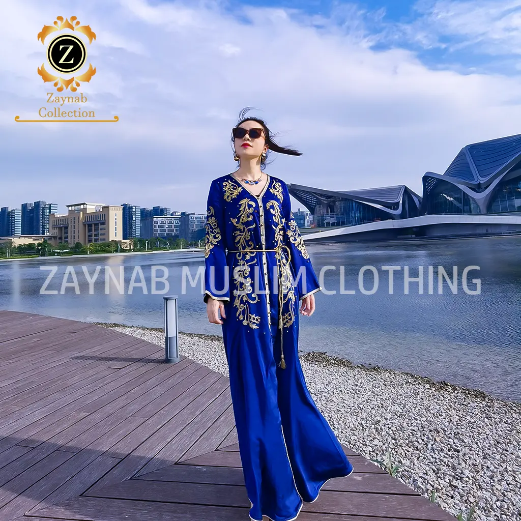 Zaynab Mulheres Marroquinas Africanas Casamento Kaftans Dubai Modern Kaftan Vestidos Mulheres Muçulmanas Abaya