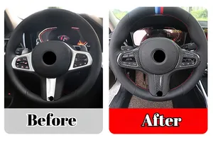 StarNav - Garniture intérieure automobile pour Série 3 G20 2020-2022 - Housse de volant en fibre de carbone - Décoration de volant en ABS - Product Image 6