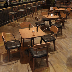 Juego de mesa de comedor Retro Vintage de estilo francés, cafetería, Bar, madera maciza, París, Bistro, juego de mesa de comedor y sillas para terraza, restaurante - Product Image 3