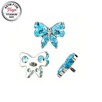 Boucles d'oreilles en titane G23, design nœud coloré et audacieux, bijoux fins, vente en gros, piercing labret tendance pour filles, mariage