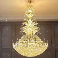 ENSEMBLE personnalisé grande décoration intérieure hôtel église escalier lustre en cristal lampe moderne luxe décor à la maison suspension