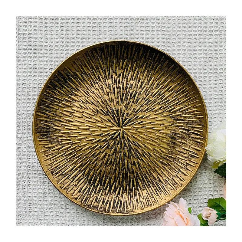 Gold Charger Plates Plastic Wedding Dishes Plates Silver Custom Charger Plate For Banquet Party