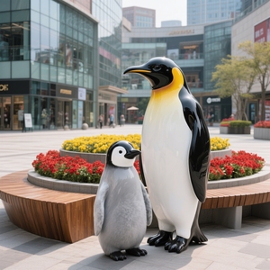 Động vật Tượng trang trí chim cánh cụt tùy chỉnh thực hiện tác phẩm điêu khắc sống động như thật Mall atrium sảnh khách sạn sân bay thiết bị đầu cuối FRP Plaza trang trí - Product Image 4