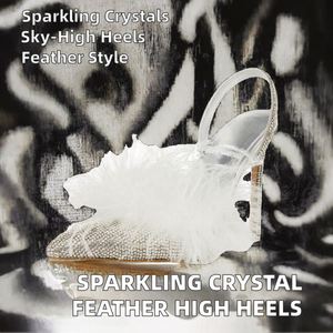 Sandales à talons hauts en satin tendance pour femmes, escarpins scintillants de luxe pour le printemps et l'été - Product Image 2