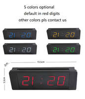 Jam Dinding Digital Mini LED 1 Inci untuk Penggunaan Dalam Ruangan, Kamar Tidur Anak, Meja Belajar, Penghitung Waktu Mundur dengan Pilihan Multi Warna